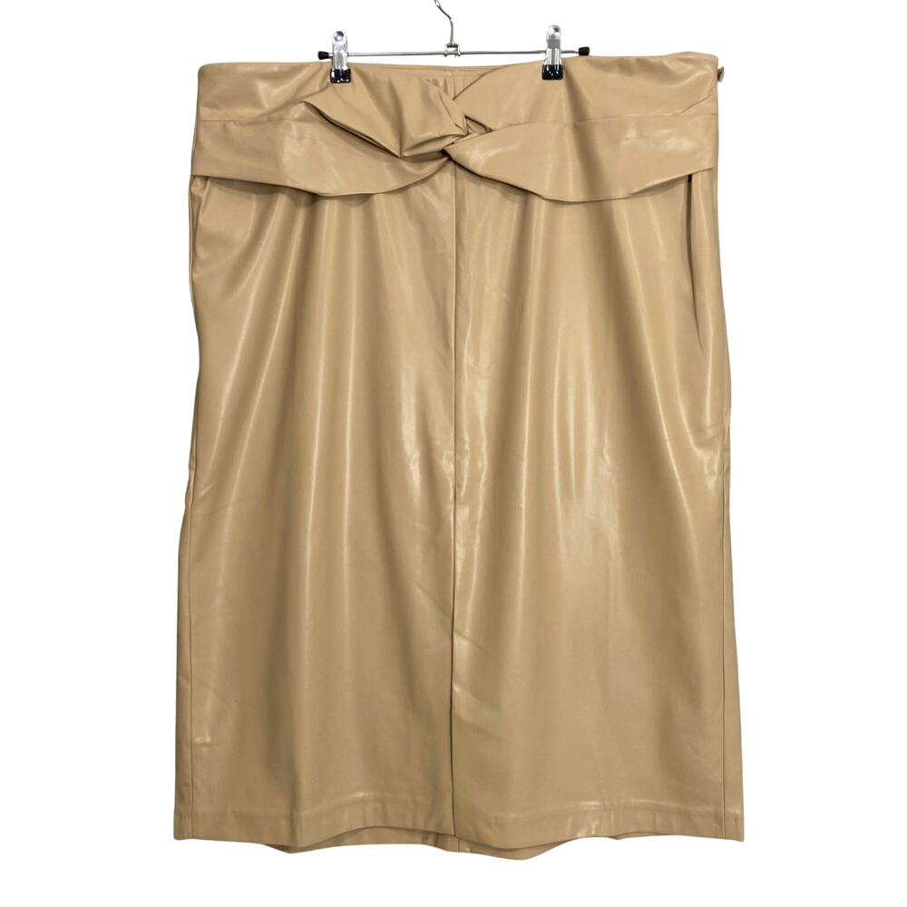 Tanya Taylor Bryna Faux Leather Plus Size Skirt 22